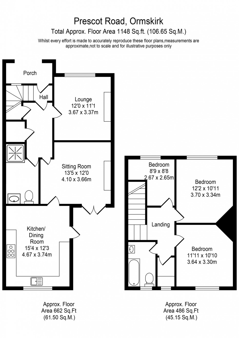 Floorplan for Prescot Road, Ormskirk, L39