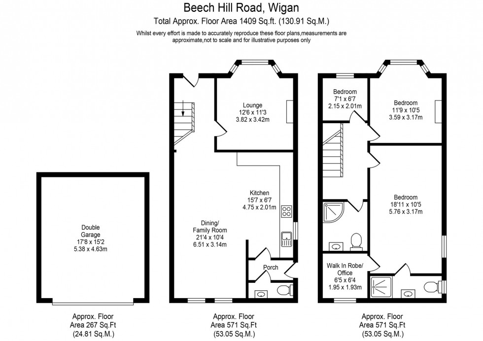 Floorplan for Beech Hill Lane, Wigan, WN6