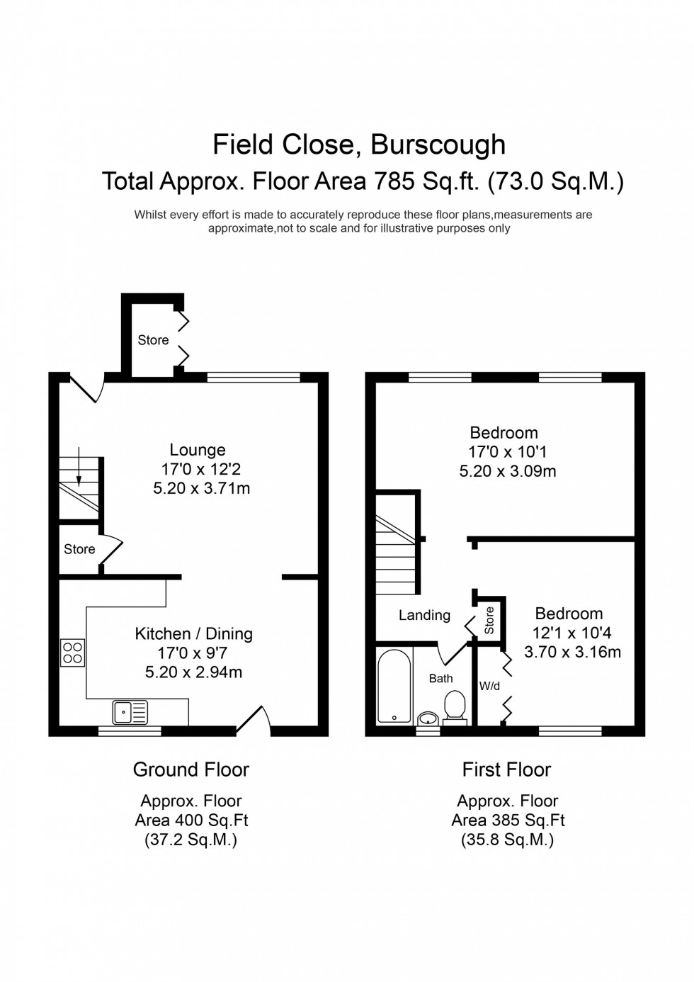 Floorplan for Field Close, Burscough, L40