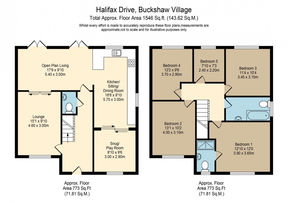 Floorplan for Halifax Drive, Buckshaw Village, PR7