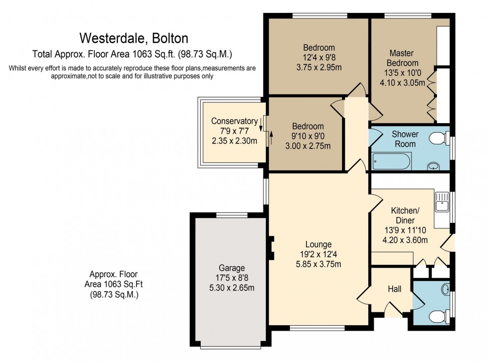 Floorplan for Westerdale Drive, Bolton, BL3