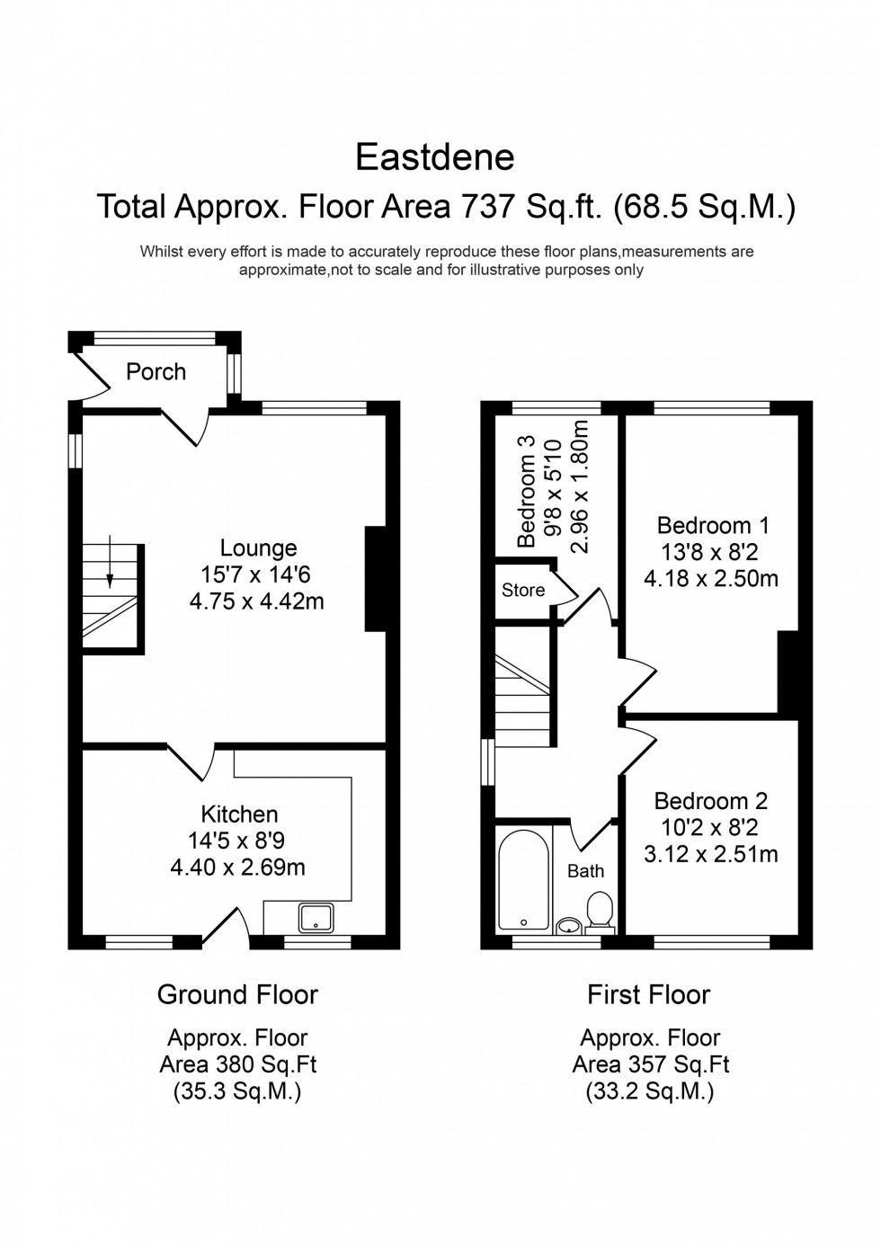 Floorplan for Eastdene, Parbold, WN8