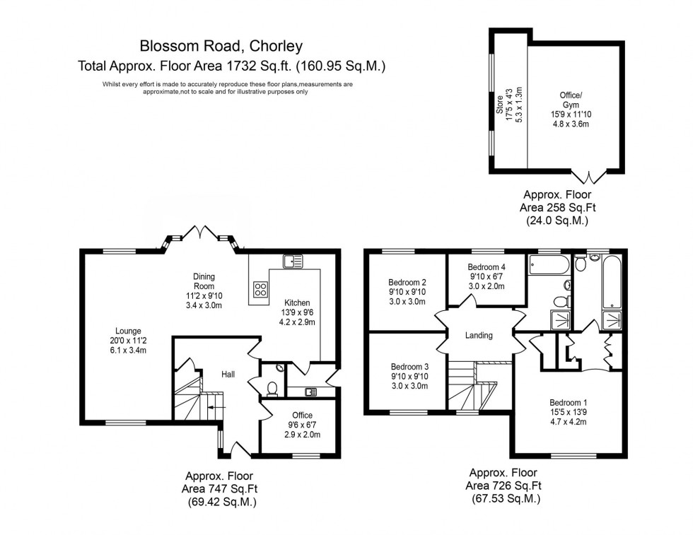 Floorplan for Blossom Grove, Whittle-Le-Woods, PR6