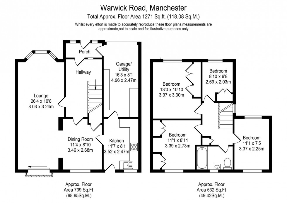 Floorplan for Warwick Road, Radcliffe, M26