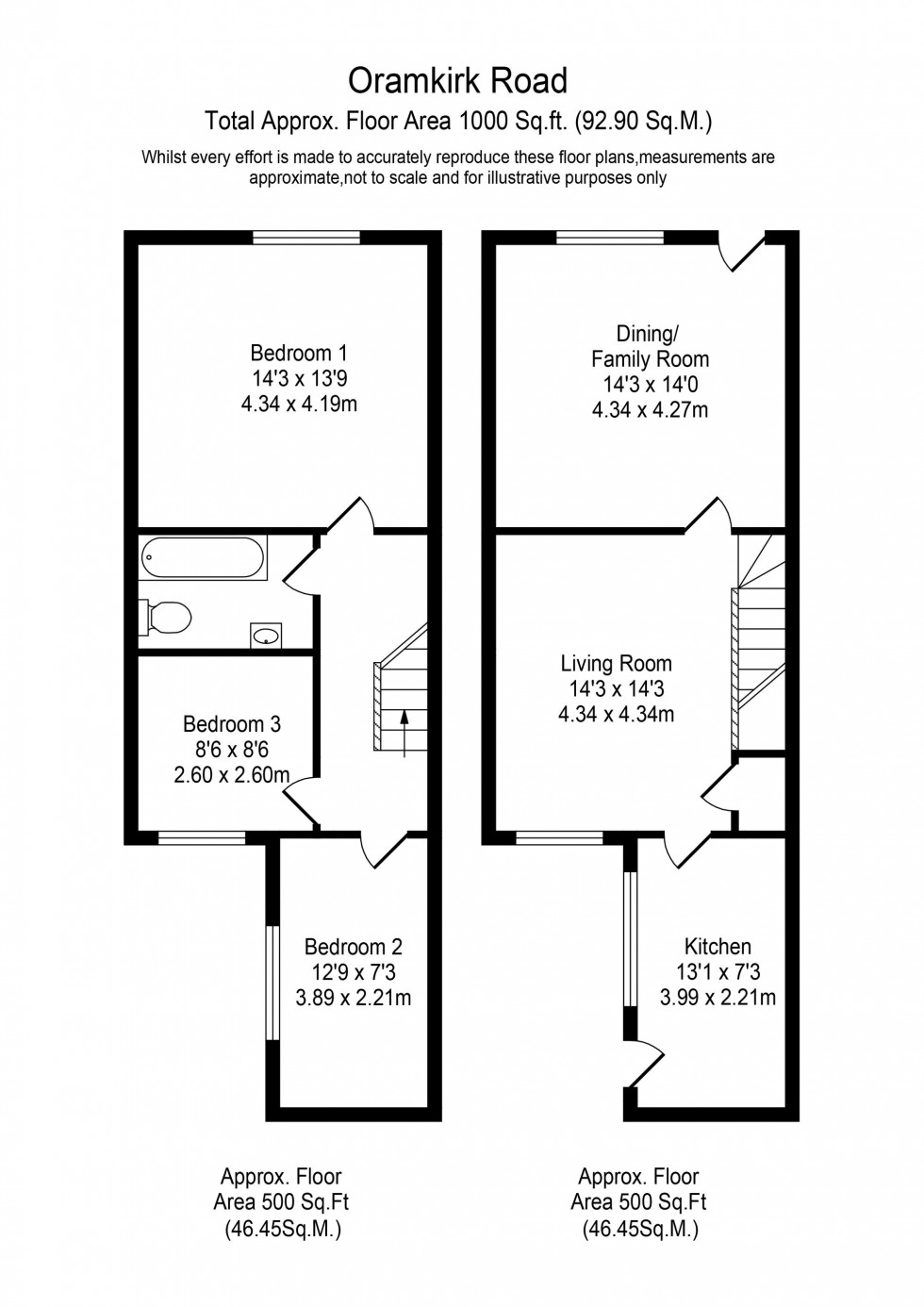Floorplan for Ormskirk Road, Skelmersdale, WN8