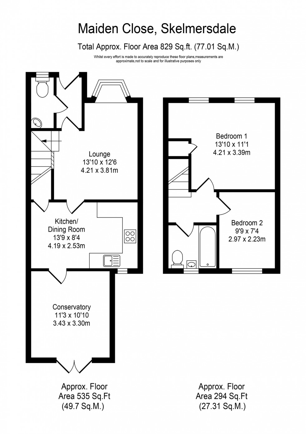 Floorplan for Maiden Close, Skelmersdale, WN8