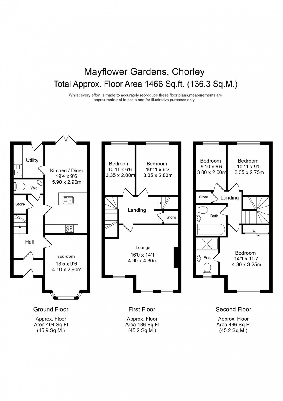 Floorplan for Mayflower Gardens, Chorley, PR7