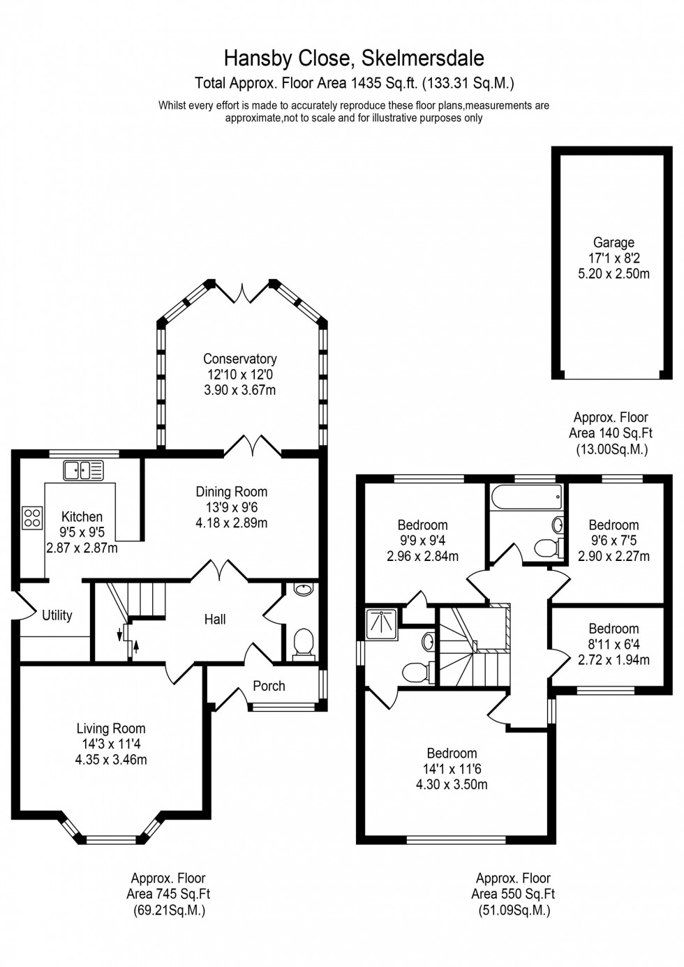 Floorplan for Hansby Close, Skelmersdale, WN8