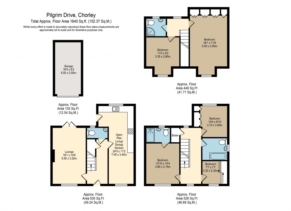 Floorplan for Pilgrim Drive, Chorley, PR7