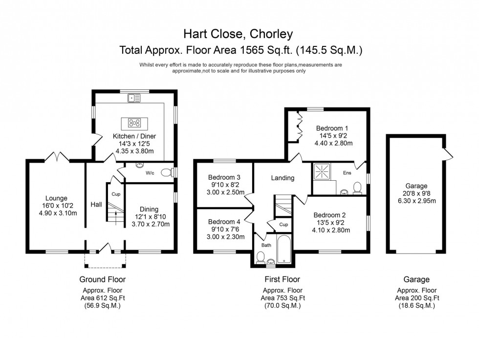 Floorplan for Harts Close, Leyland, PR25