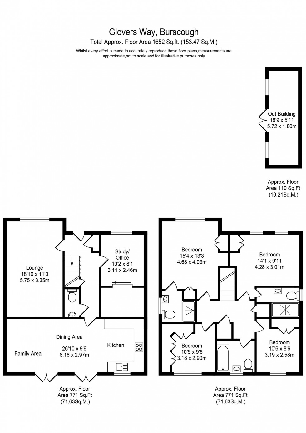 Floorplan for Glovers Way, Burscough, L40