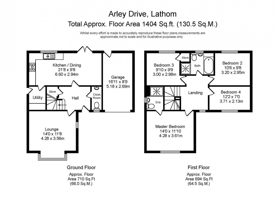 Floorplan for Arley Drive, Lathom, WN8