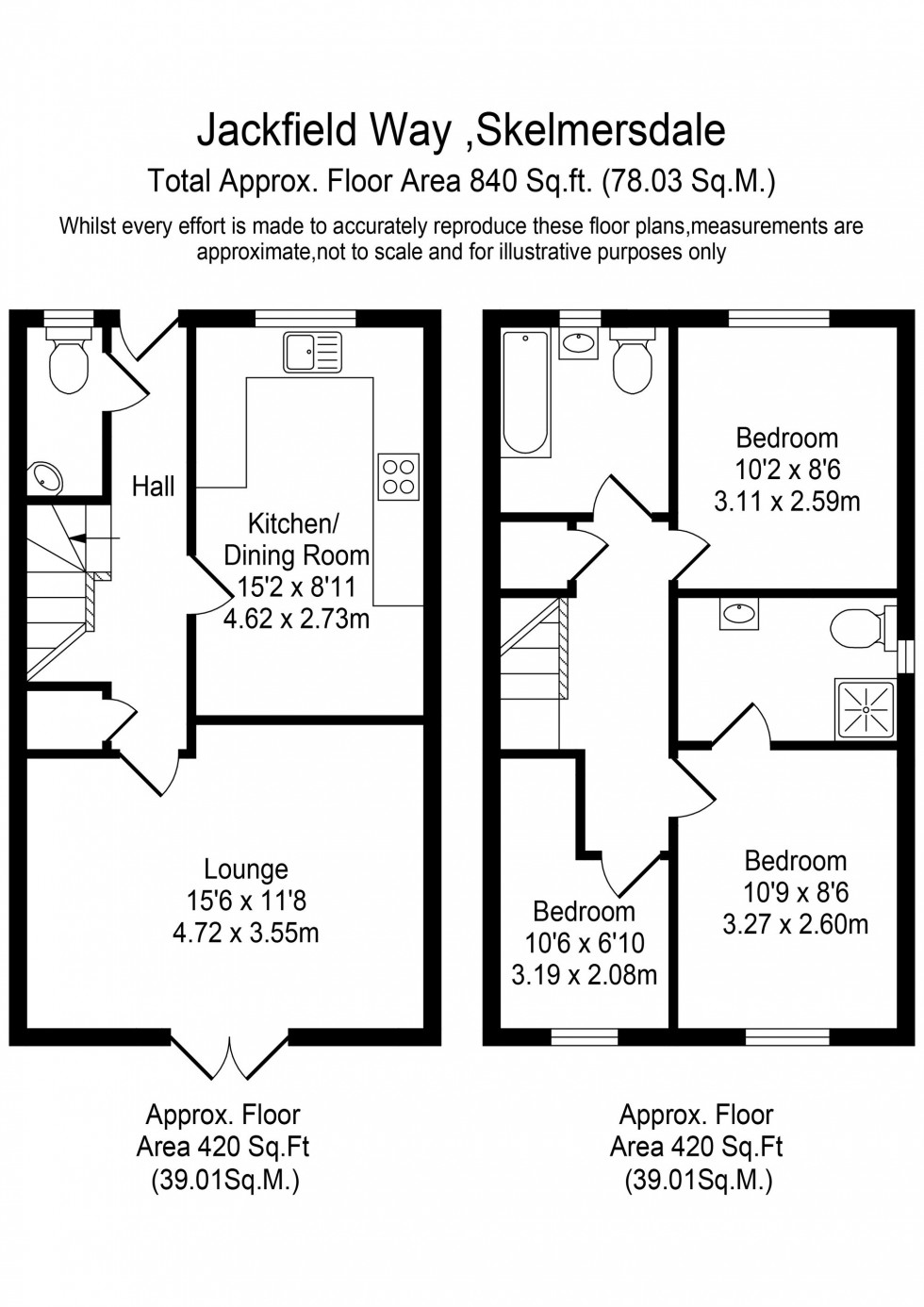 Floorplan for Jackfield Way, Skelmersdale, WN8