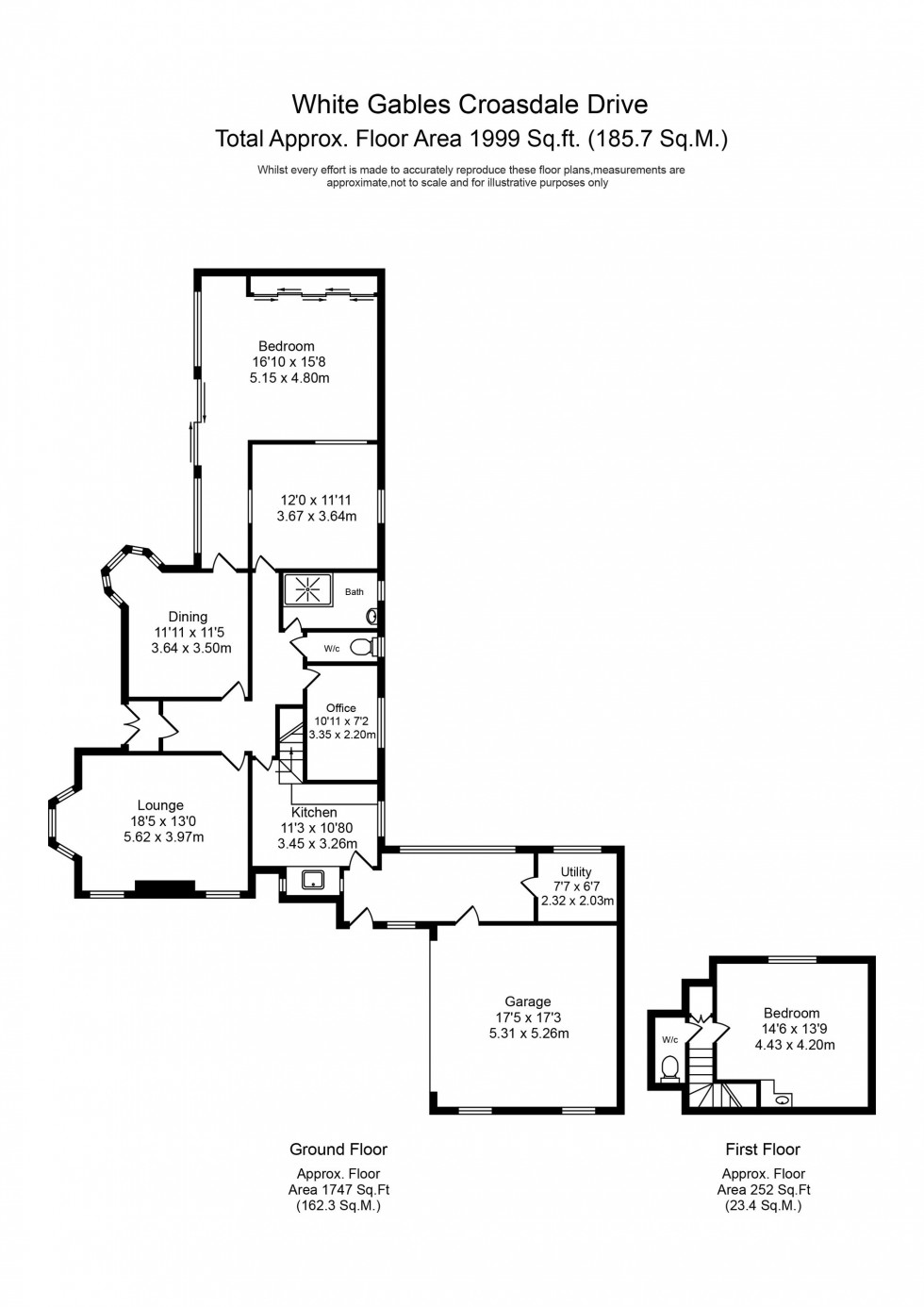 Floorplan for Croasdale Drive, Parbold, WN8