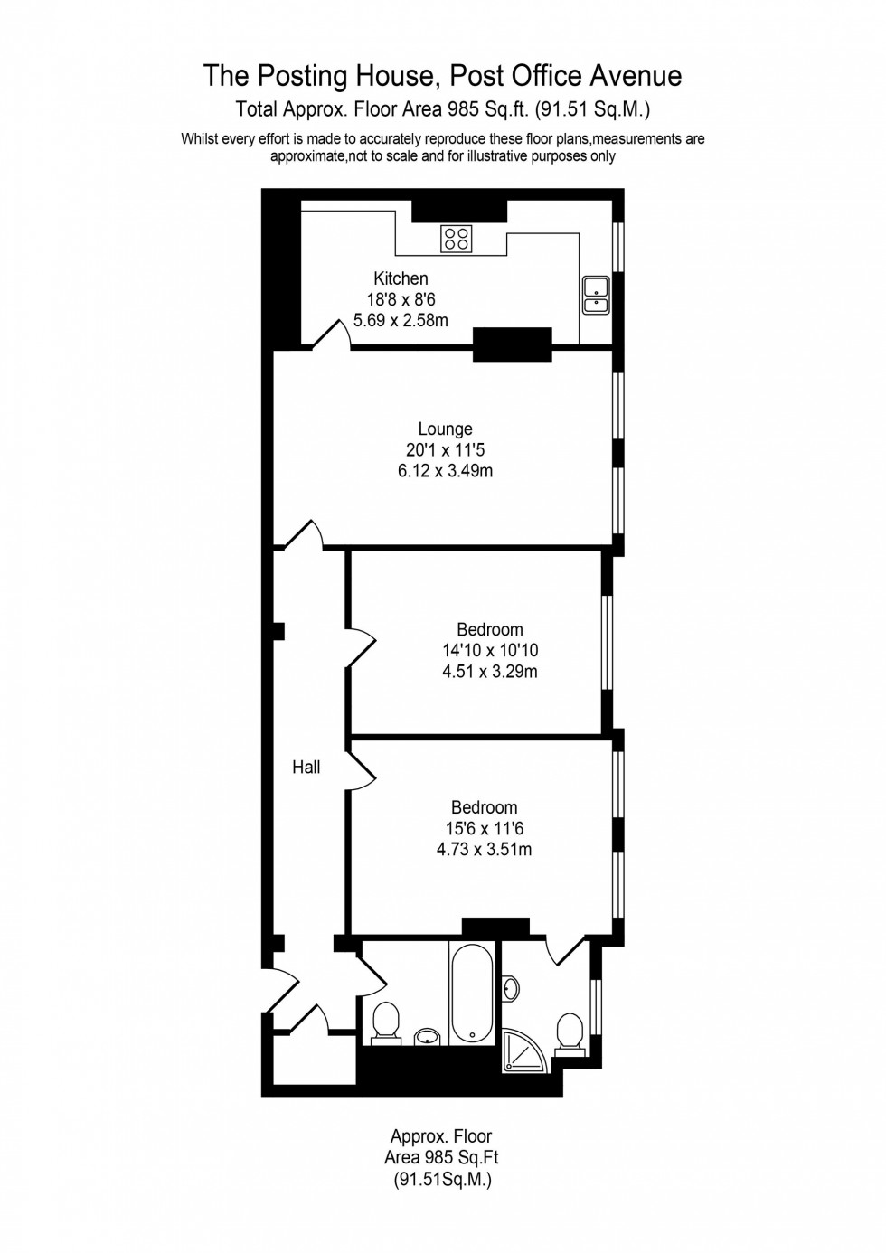 Floorplan for Post Office Avenue, The Posting House Post Office Avenue, PR9
