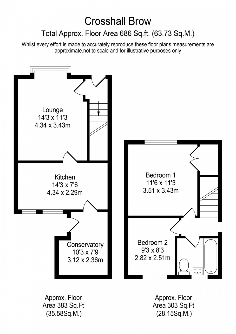 Floorplan for Crosshall Brow, Westhead, L40