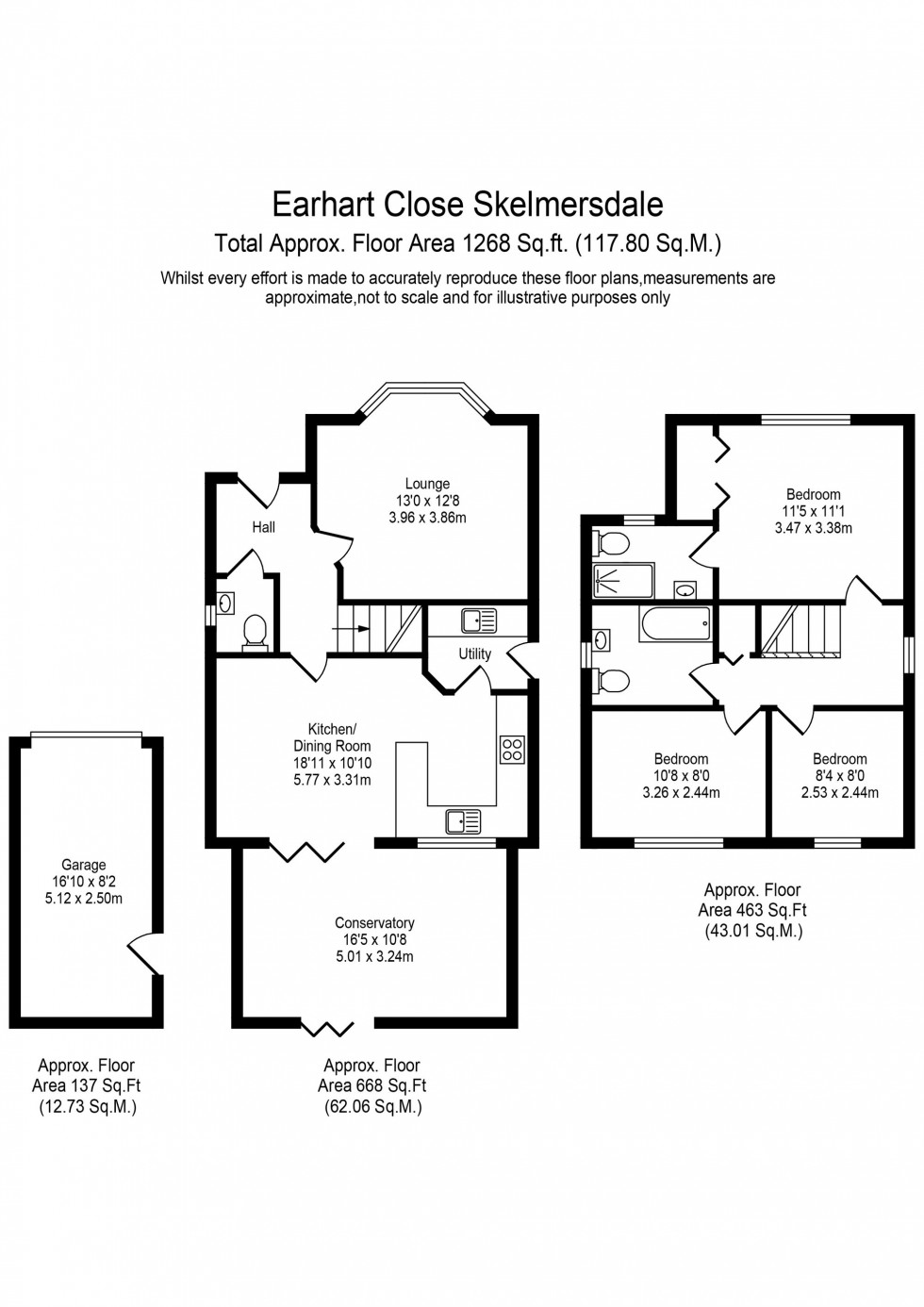 Floorplan for Earhart Close, Skelmersdale, WN8