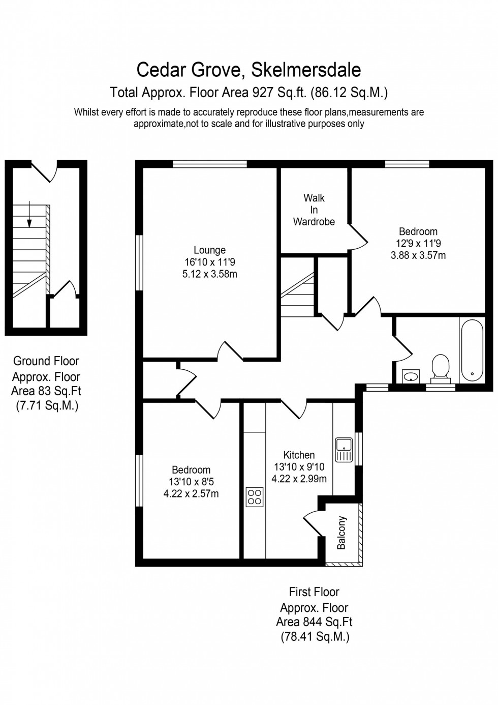 Floorplan for Cedar Grove, Skelmersdale, WN8