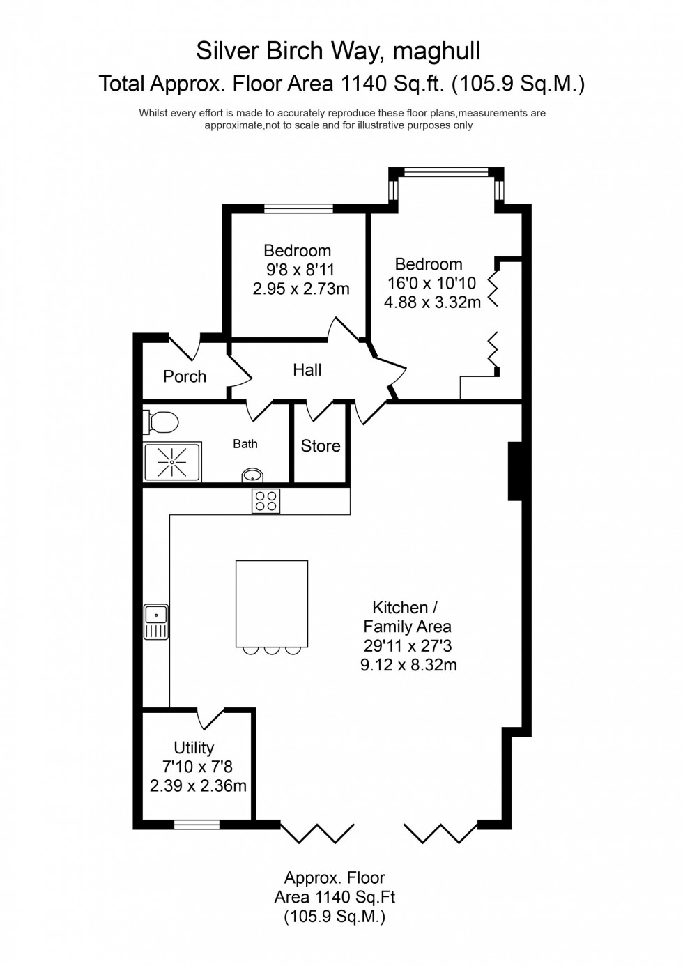 Floorplan for Silver Birch Way, Liverpool, L31